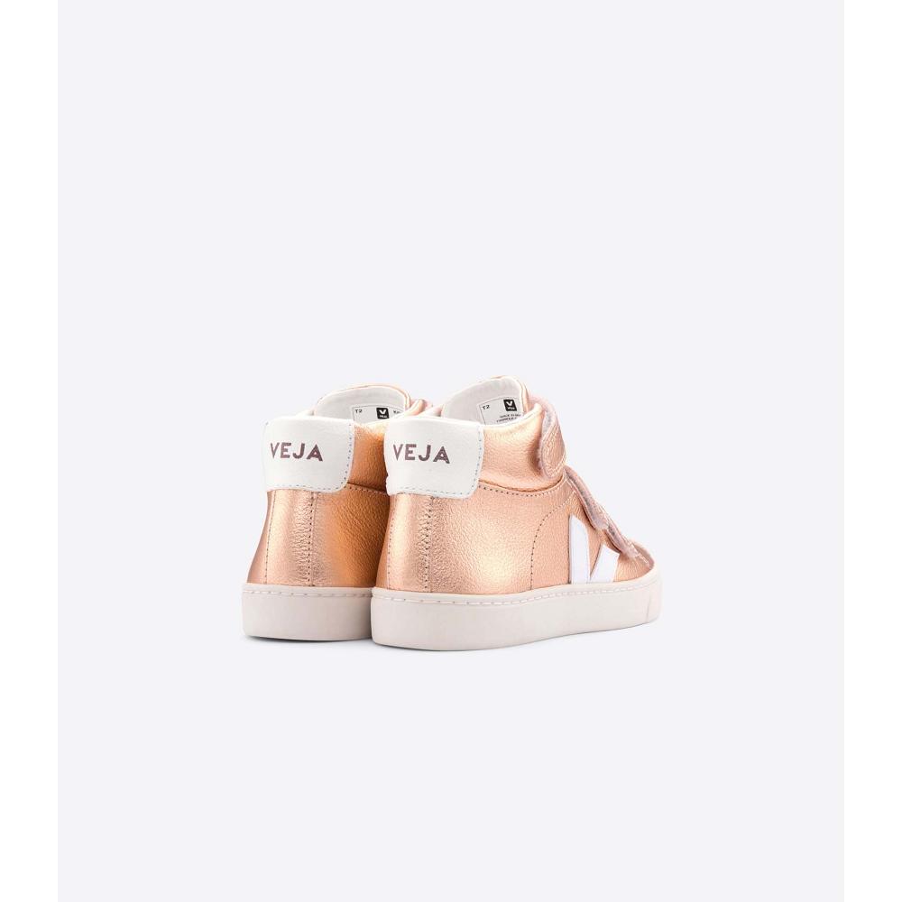 Gold Kids' Veja ESPLAR MID CHROMEFREE High Tops | AU 697KOR